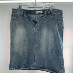 Knee length jean skirt